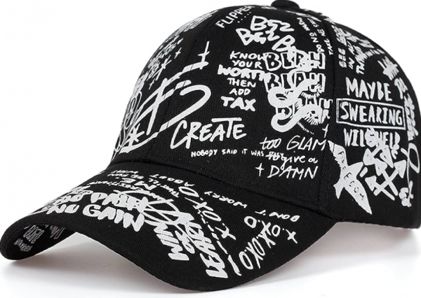 Topi Dad Cap dengan Tulisan Grafiti